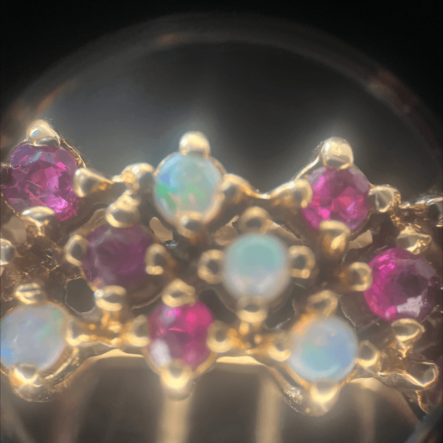 98704 Rings Vintage 9ct Gold Opal and Ruby Ring | Joes MCM